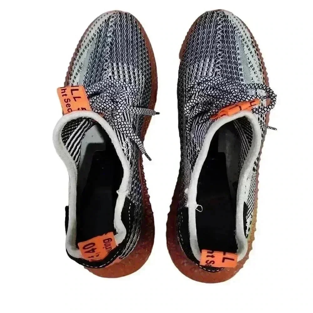 Unisex Running Athletic Shoes Sneakers Lace Up Sport Black White Size 42 - Picture 6 of 9